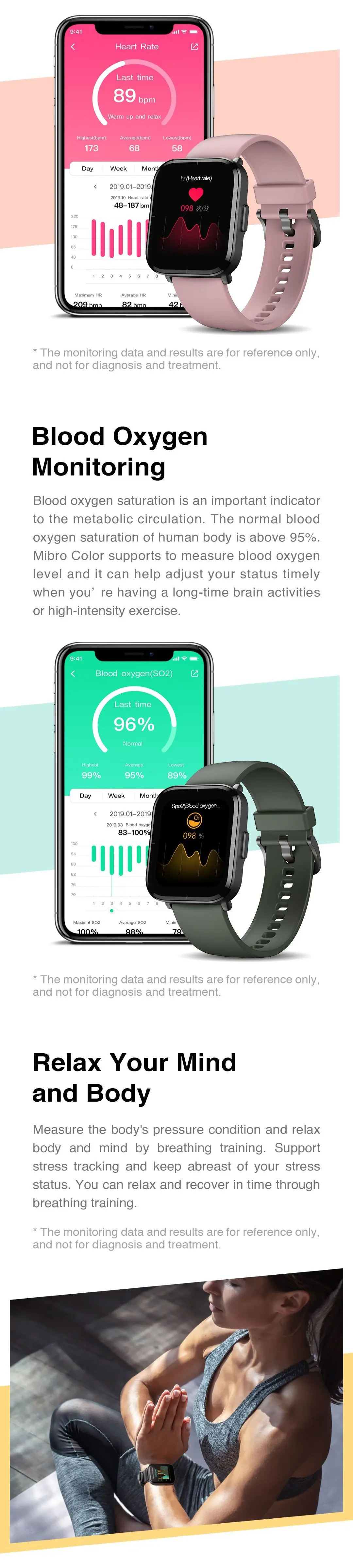 Xiaomi Mibro-reloj inteligente deportivo para hombre y mujer, pulsera con Monitor de oxígeno en sangre, resistente al agua hasta 5atm, varios idiomas, Color