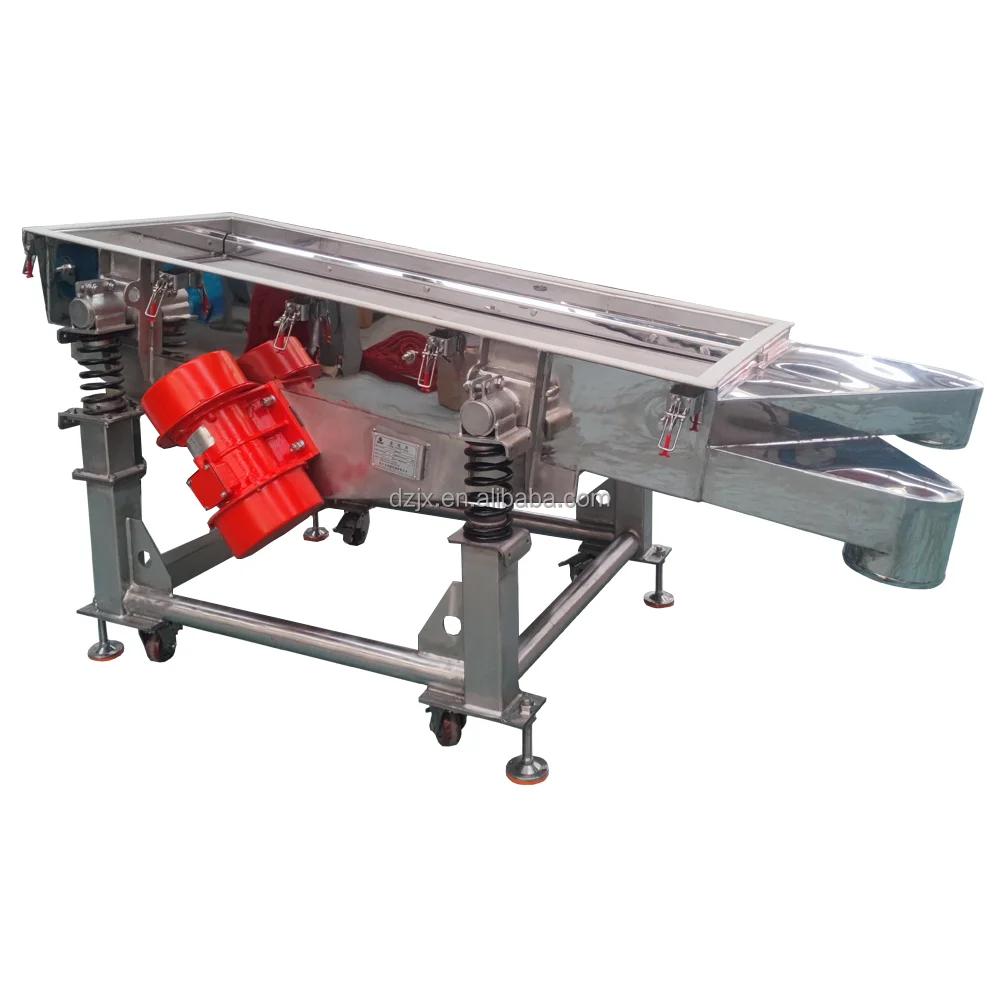 6mm Double Layers Horizontal Linear Type Vibration Screen Vibratory Sieve Machine for River Sand Mustard Seeds Quicklime Powder