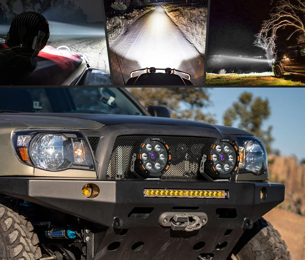 Lightfox 7 Inch Laser Led Driving Light Laser Beam Driving Light 4x4 Offroad Led Laser Spotlight