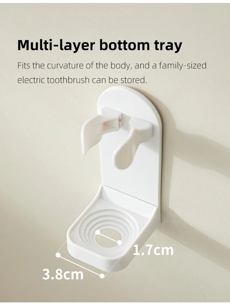 Shimoyama Wall Mounted Electric Toothbrush Holder Cord Organizer Self