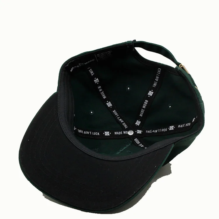 Customized Unstructured 5 Panel Camper Hat With Flat Brim Custom Flocking Embroidery