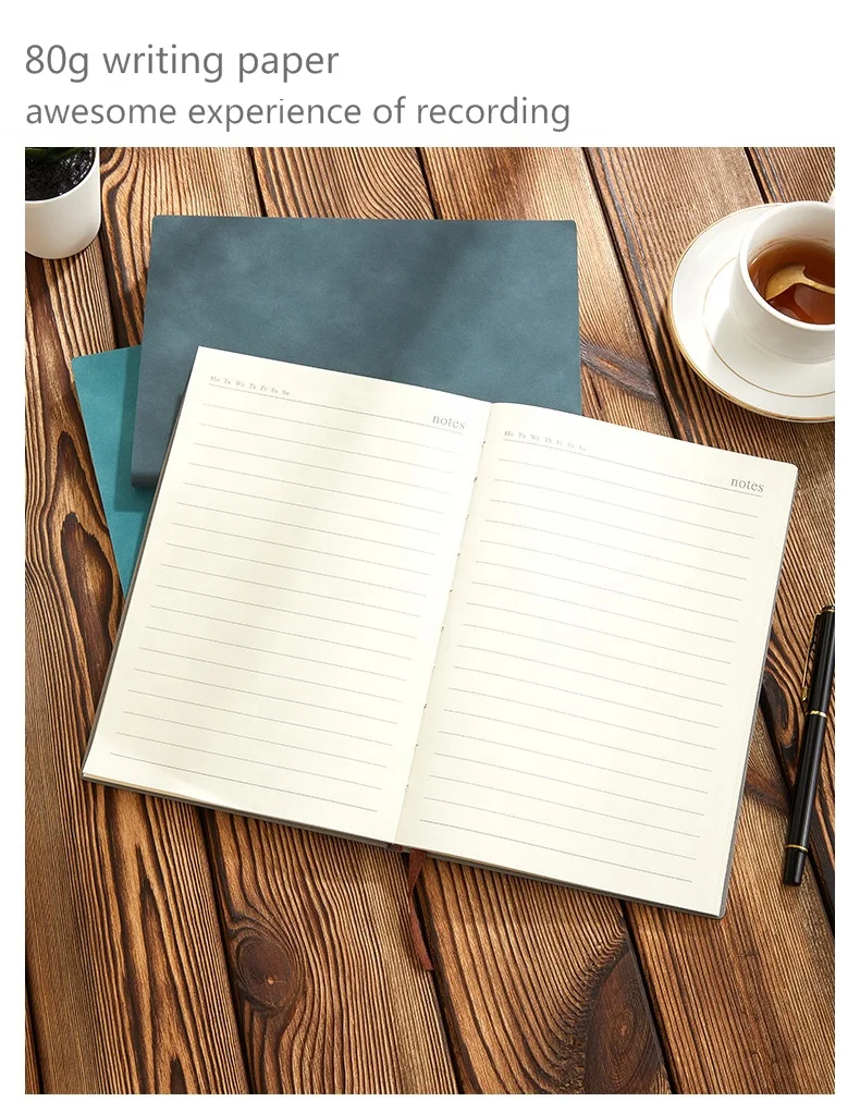 Пользовательский логотип A5 A6 B5 персонализированная дешевая мягкая кожаная обложка для журнала канцелярские принадлежности тетрадь ручная книга школы офиса бизнеса