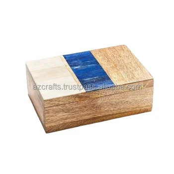 Mango wood, ethically sourced bone, and brass inlay Box