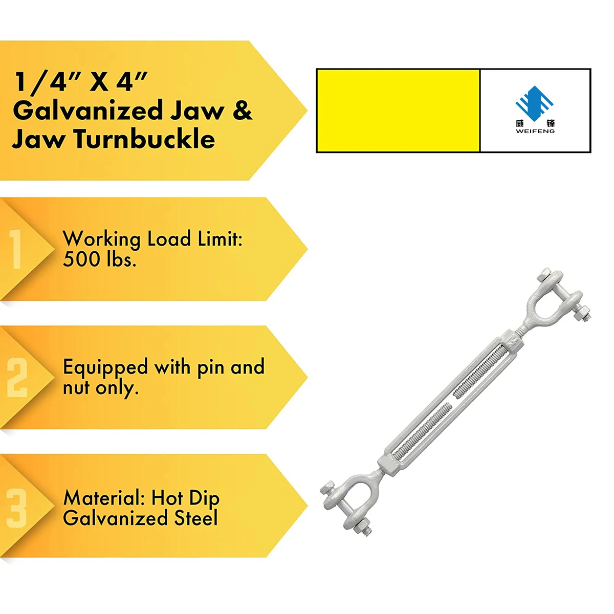 Din1480 Marine Galvanized Drop M25 Clevis Jaw And Jaw Turnbuckle