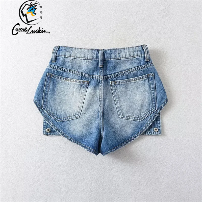 Sp5der V3 Logo Denim Short Indigo Men's - SS25 - US