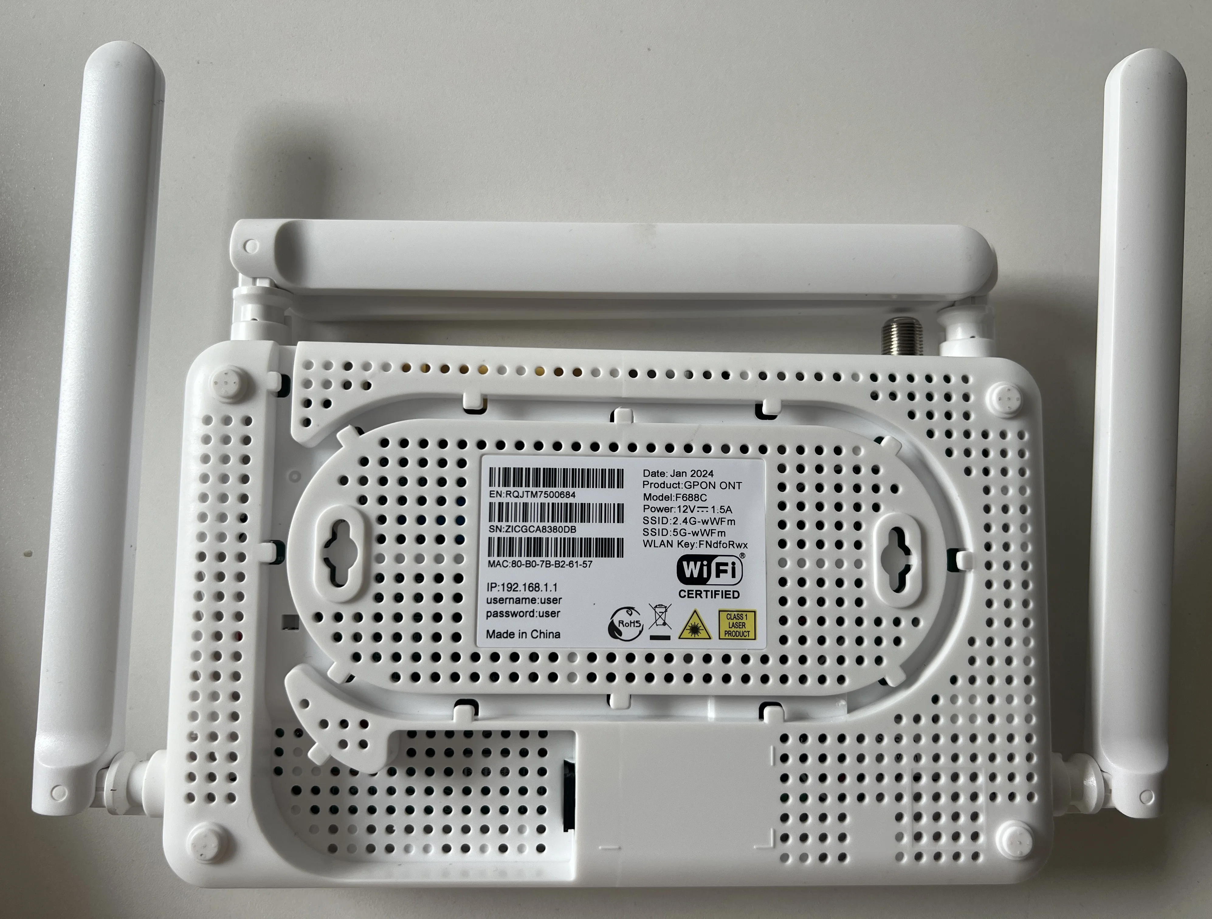 Mページ　F62 ZTE ZXHN F668 4GE GPON ONU with WiFi, POTS & CATV - Ideal for FTTH