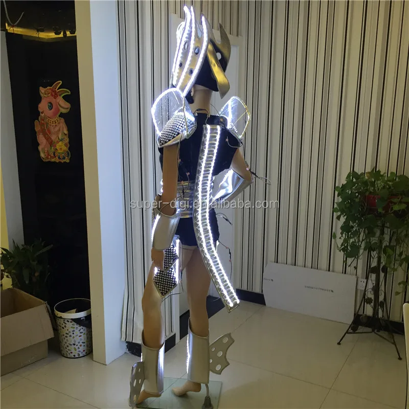 Costume Robot Lumineux À Led Pour Femmes, Vêtements Pour Dames
