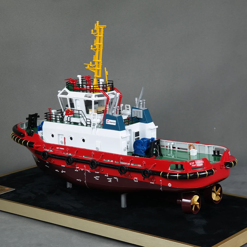 【N】Custom Made 60cm Diecast Ship Model Coastal Tugboat Harbour Steamer Handmade by Artwork Studio Gift for Shipping Logistics