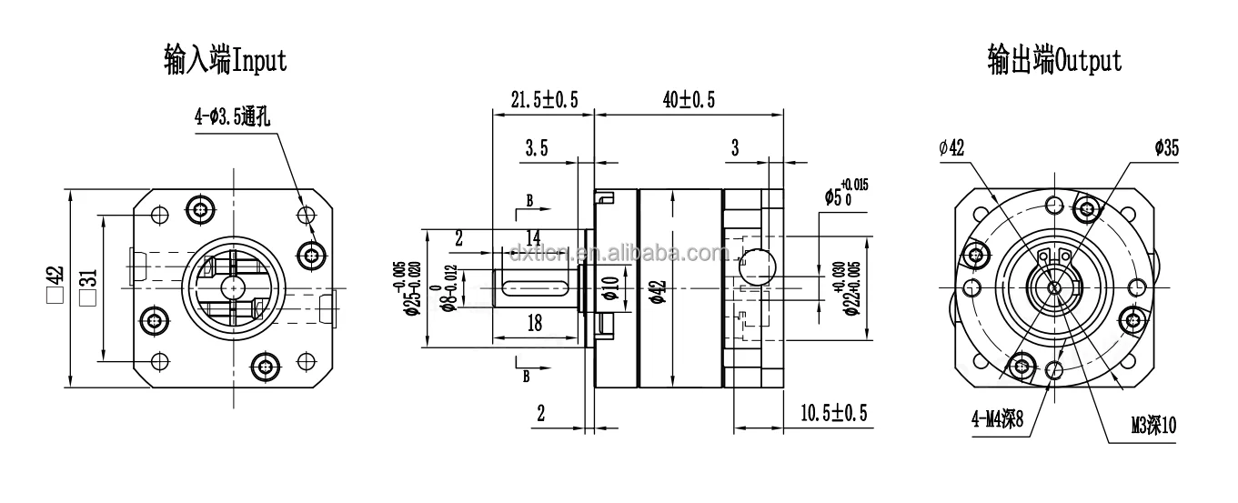  High Quality Precision 42mm Series Two-stage Spur Gear Planetary Gearbox Reducer factory