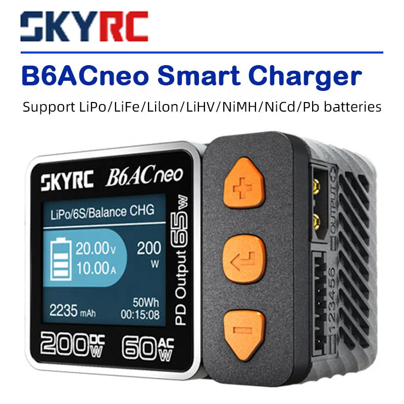 实用热销 SkyRC B6ACneo 智能充电器 DC 200W AC 60W 电池平衡器 为 B6ACneo 充电器升级版