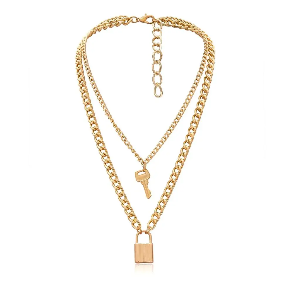 Fashion Simple Gold Alloy Love Key Lock 