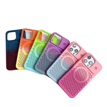 NEW Phone Cover Hollow Mobile Phone Case for iPhone 16 15 14 Pro Max Changing Color Shell Case for iPhone 13 12 11 Graded Color