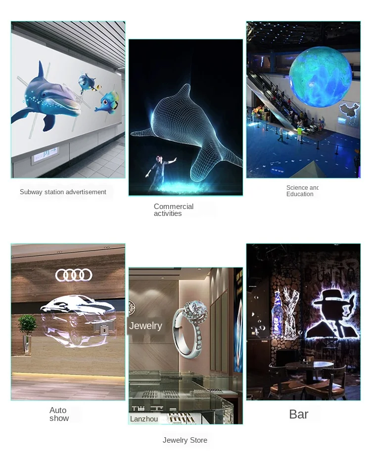 2021 Best 50 cm 4 Blades 2400 nits WIFI APP Projector Hologram Fan 3D Advertising Display holographic projection