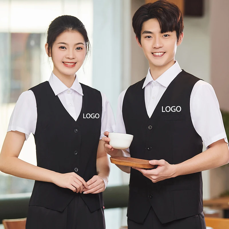 Casual Waistcoat Apron Restaurant Unisex Uniform Vests Business Formal Vest Business Vest