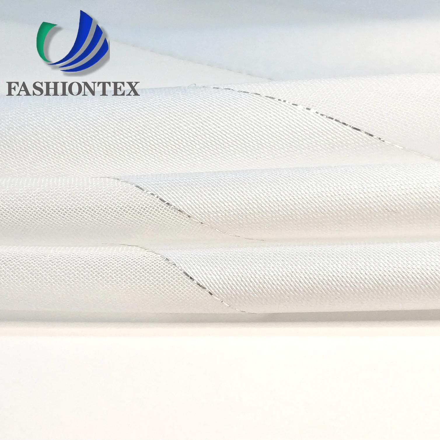Узкая атласная шифоновая ткань Fashiontex с серебряным люрексом, ткань из 100% полиэстера для женской одежды, ткань из люрекса
