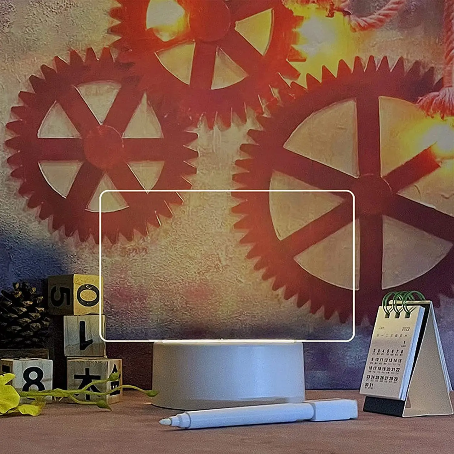 Creative Led Night Light Note Board Message Board With Pen Usb Power