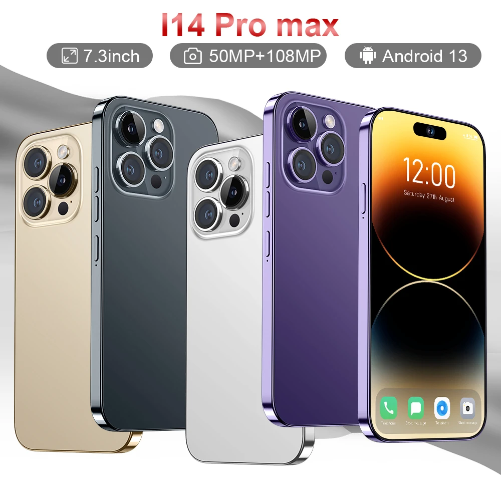 Great Version For I14 Pro Max 7.3inch 16gb+1tb Cellphone 5g Drop Screen ...