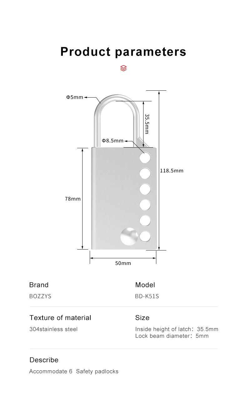 Labeled Steel Lockout Hasp Allows Multiple Padlocks To Be Used To