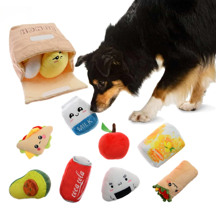 Manufacture & Customize - Fast Food Lunch Bag Series Squeaky Plush Dog Toy, Customizable Products