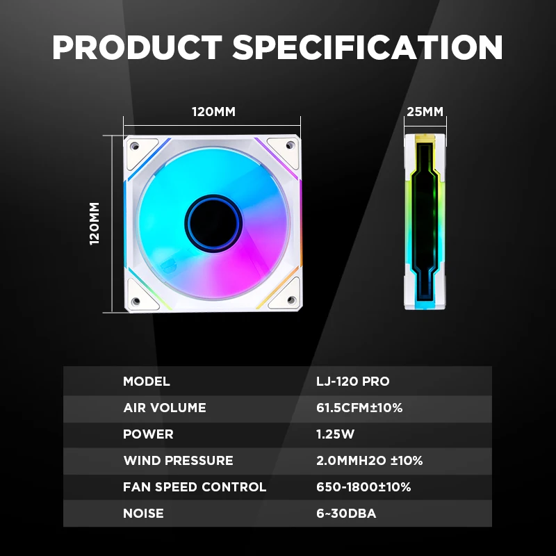 Cpu Cooling Fan High Performance 120mm LED RGB ARGB Heatsink COOLER PC FAN