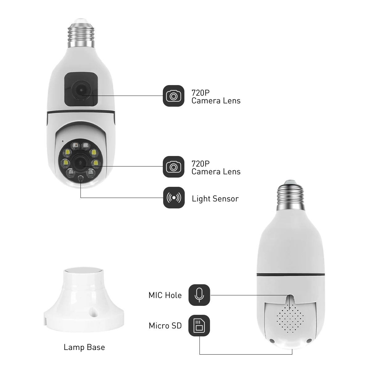 product v380 rvsq002 2mp wifi dual lens bulb camera indoor security camera cctv night vision storage motion detection tf card cloud data-69