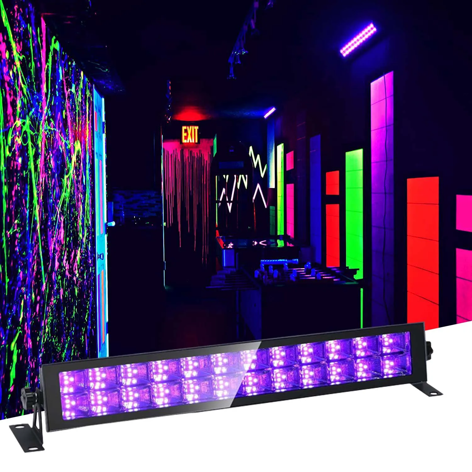 Black Light Bar IP66 Waterproof Blacklight Flood Light for Glow Party Body Paint Bedroom Halloween Fluorescent Poster Tapestry_0