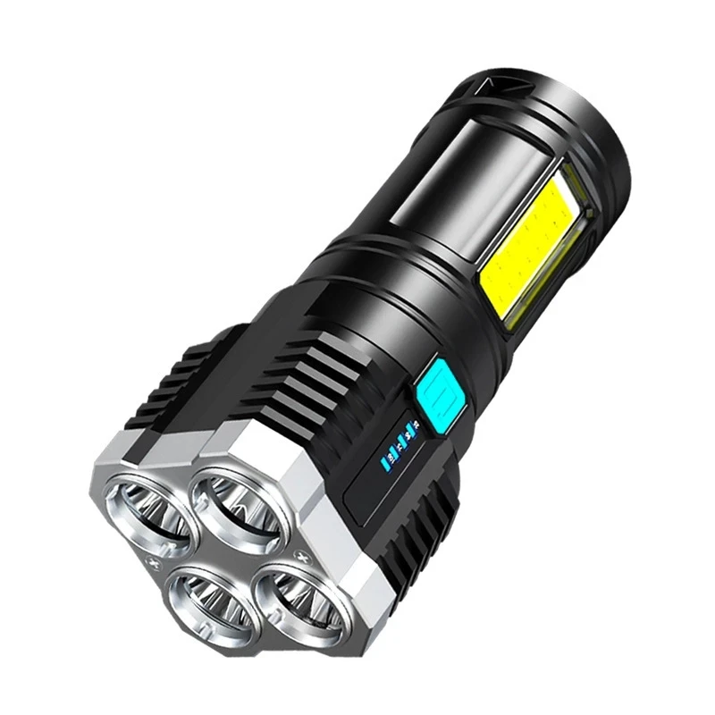 4core Super Bright Flashlight Rechargeable Flashlights Torches P1000