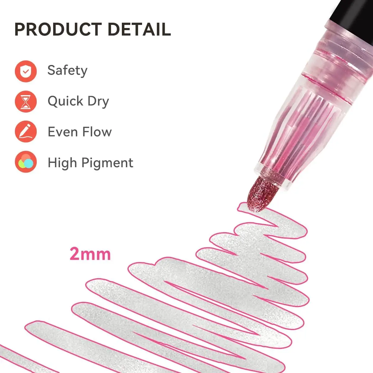 Custom 12 Color Double Line Outline Pen Graffiti Drawing Color Marker Student Hand Pen Marker Flash Highlighter Pen