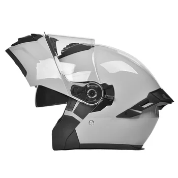 New Flip up Helmet with Big Spoiler ABS Customizable Logo Dual Visor All Seasons AD