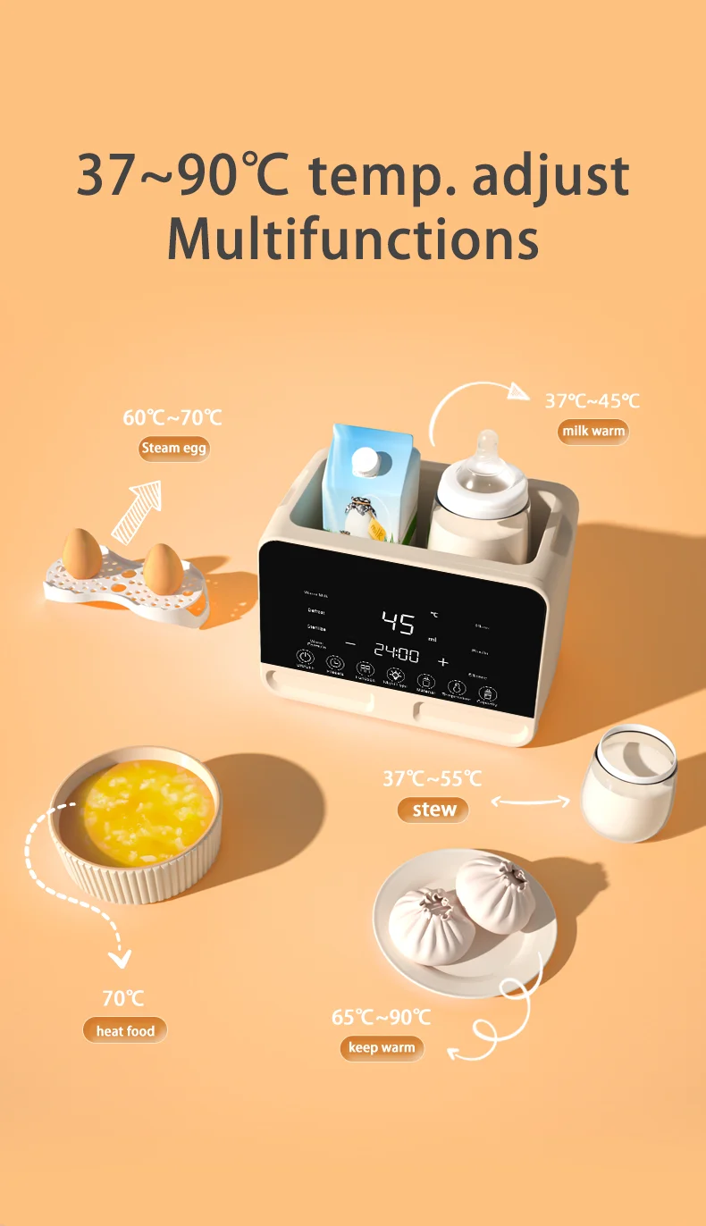 Intelligent Temperature Adjust Baby Bottle Warmer Steam Sterilizer 24