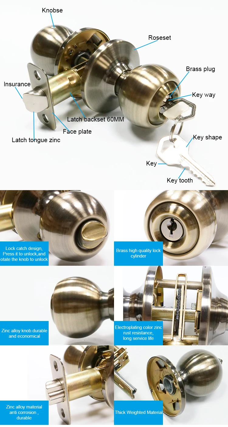 Heavy Duty Lever Door Lock Handle Top Security Tubular Leverset Door