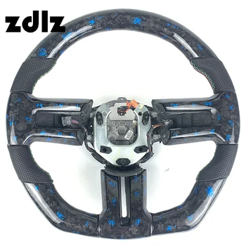 2008 2009 2010 2011 2012 2013 For Ford Mustang Forged Carbon Fiber Perforated Leather Customized Car Steering Wheel