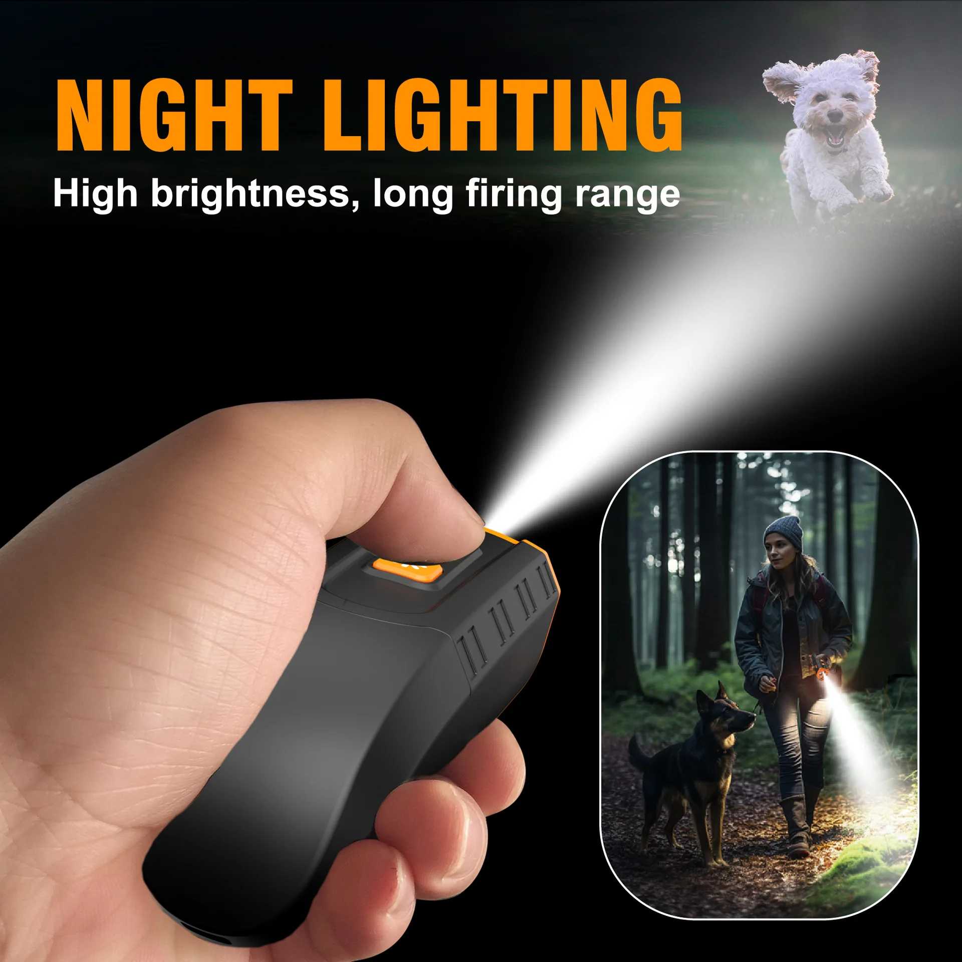 Handheld Ultrasonic Dog Trainer Repeller Pet Anti Barking Repeller Anti Barking Stop Bark Training Control Device With LED Light