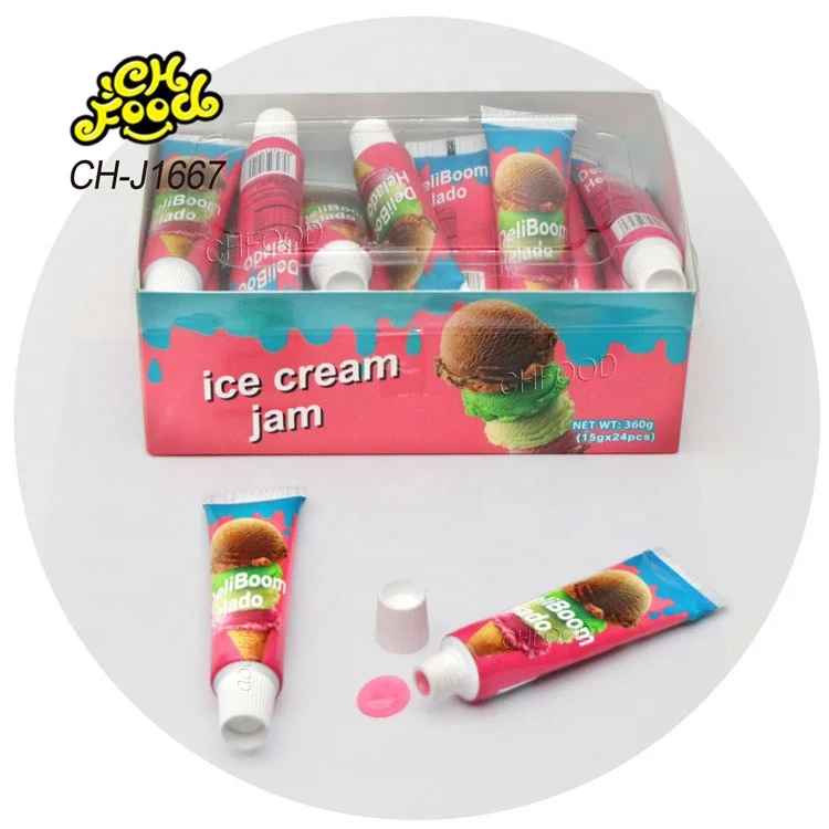 Wholesale Hot Toothpaste Shape Ice Cream Fruit Jam Liquid Candy OEM Halal Candy Toy for Kids