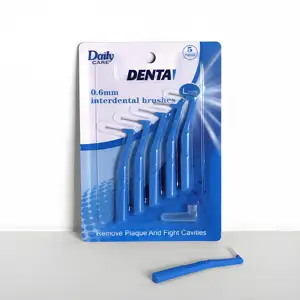L Shape Interdental Brush Stainless Wire Orthodontic Tooth Brush Ortho Pick Interdental Brush Blister Card Packing.