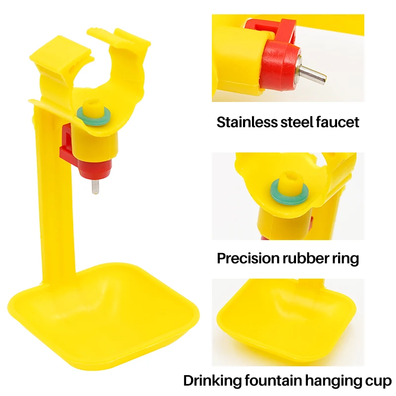 Automatic Chicken Drinking Line Plastic Drip Cup Chicken Broiler Drinker Poultry Hanging Chicken Hen Nipples Water Cup