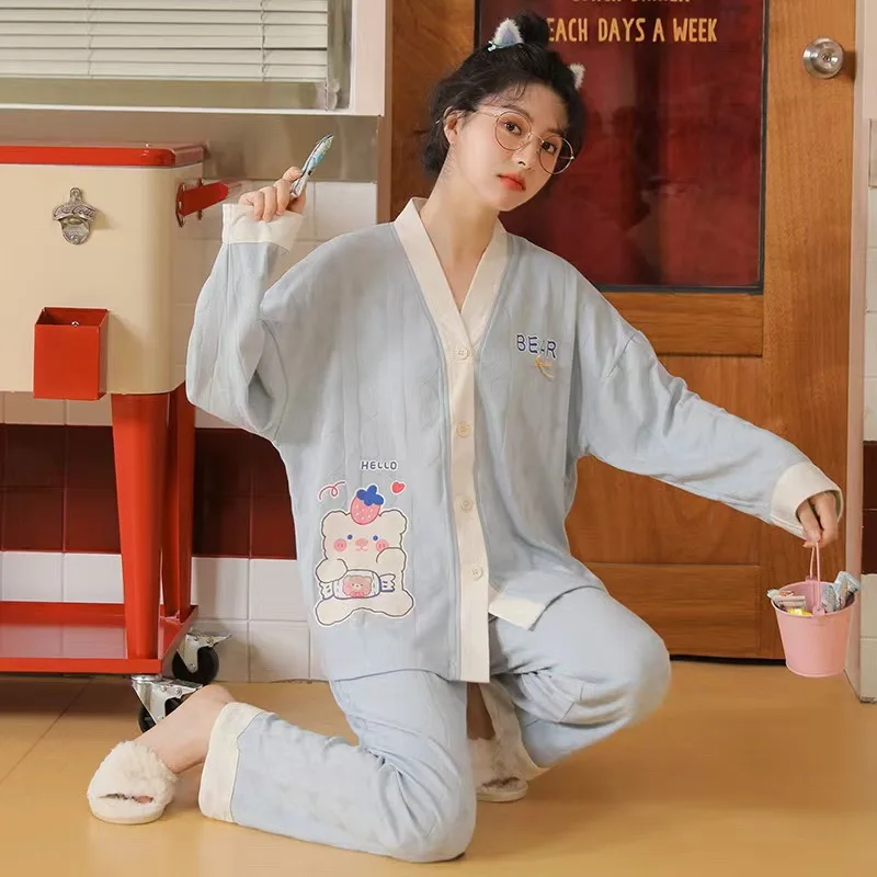 韓国かわいい【Juuneedu】SaltyStripe Shortsleeve pajama 全3色 org.jpg