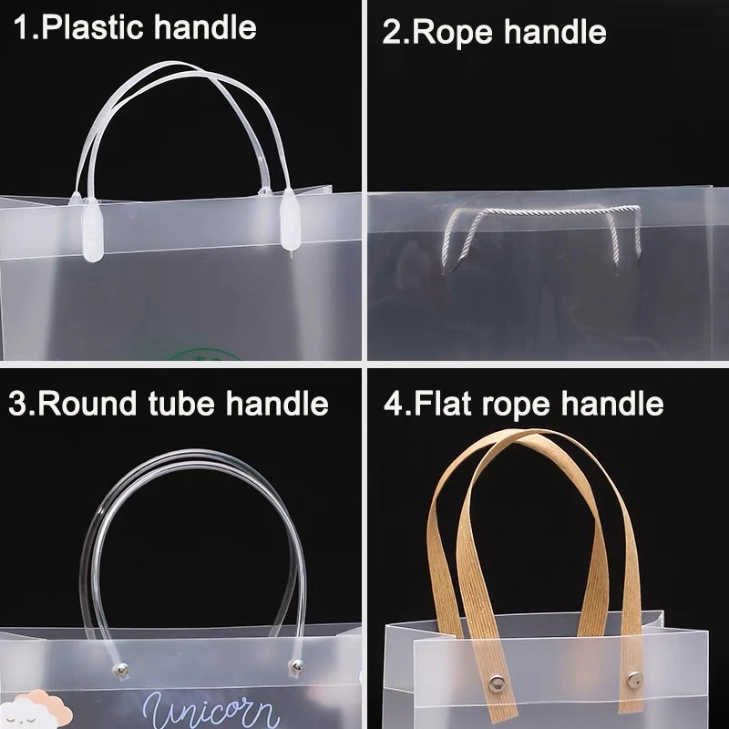 Custom PVC Transparent Handle Bag pp Frosted Plastic Bag Clothing ...