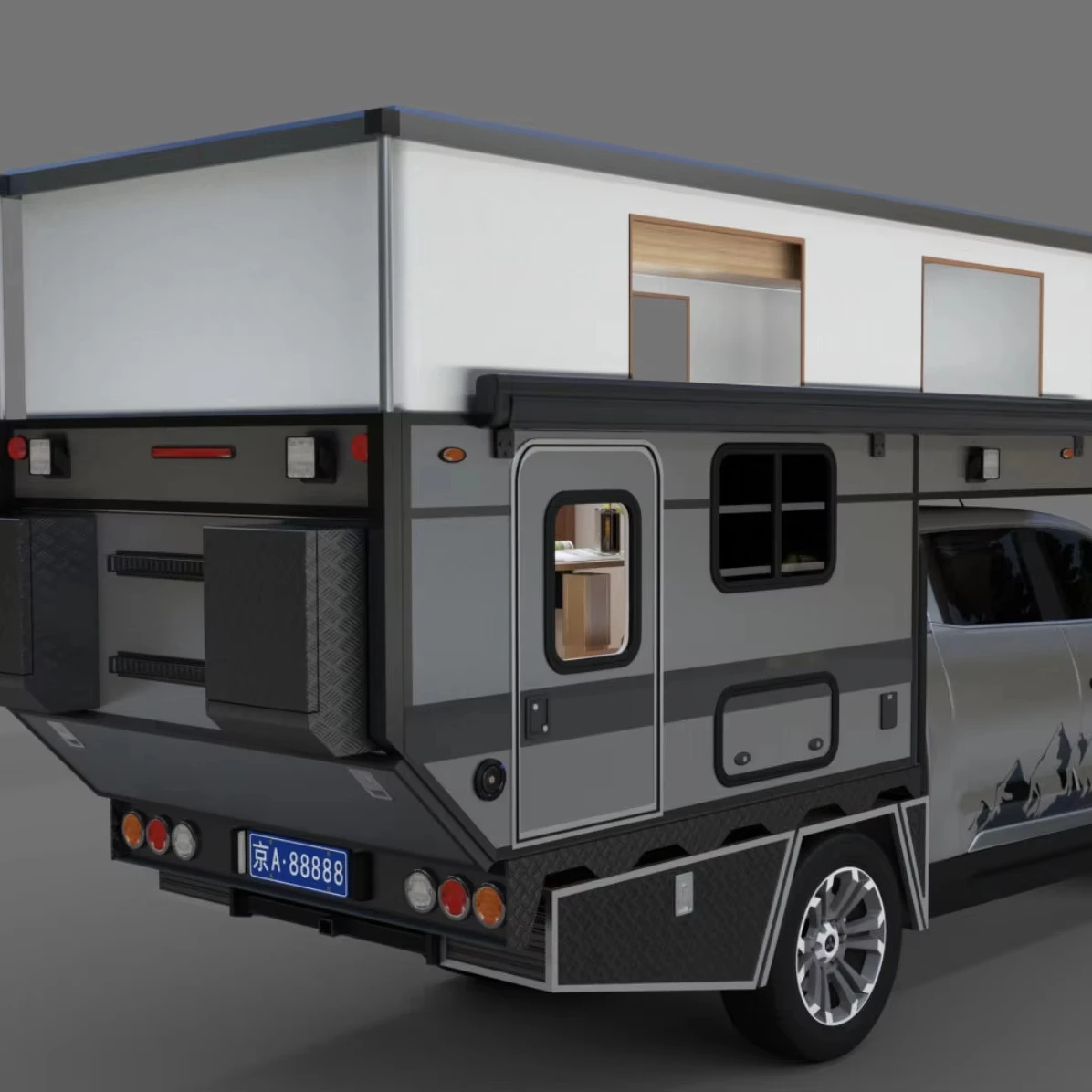 Chine, fabrication de haute qualité, caravane plate de camping sur mesure pour pick-up