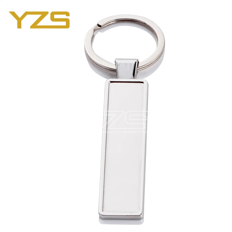 Hot Selling Rectangular Blank Brand Licence Number Plate Auto 3d Metal Keychain Car Model Keychains