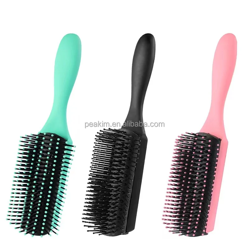 Wholesale 9 Rows Detangling Hair Brush For Women Detangle Quick Self Cleaning Magic Vent Brushes