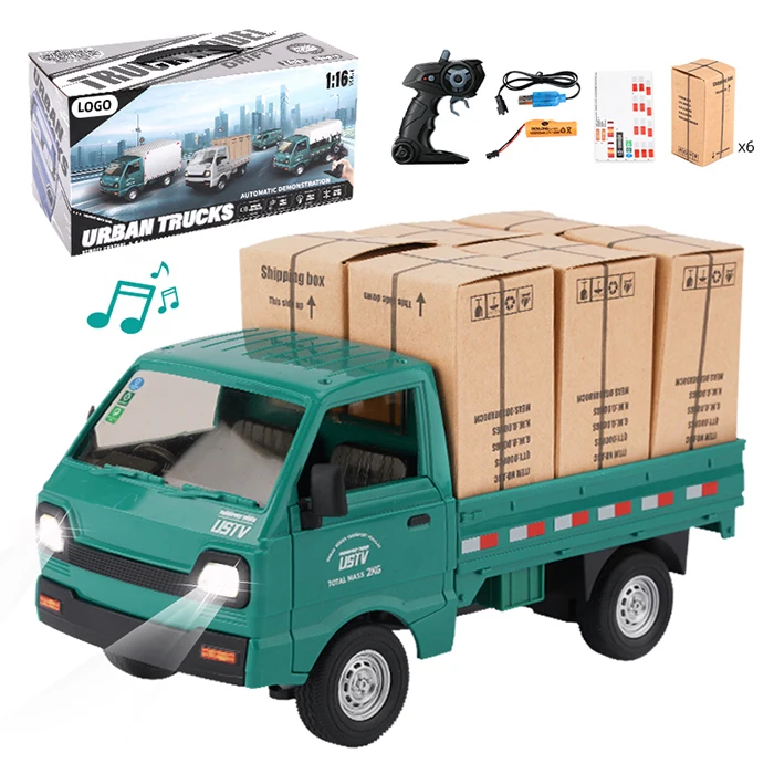 1/16 2.4ghz Diecast Model Removable Transport Container Vehicle Remote Control Car Simulation Mini Pickup Rc Truck Toy
