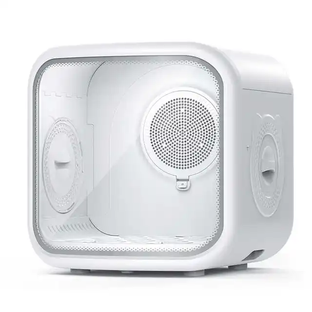 Modern Style Automatic Transparent Plastic Drying Box Eco-Friendly Noise Reduction Wheels Rectangle for Home Use Cats Living