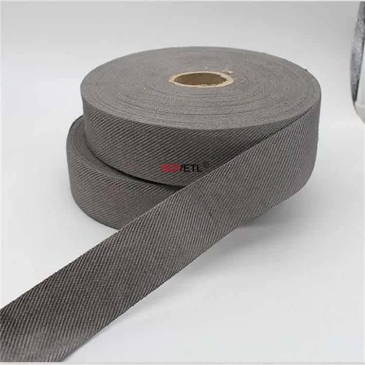 1200 Degrees Heat Resistant Webbing Anti-static Strap 316L Stainless Steel Ribbon Conductive Ribbon