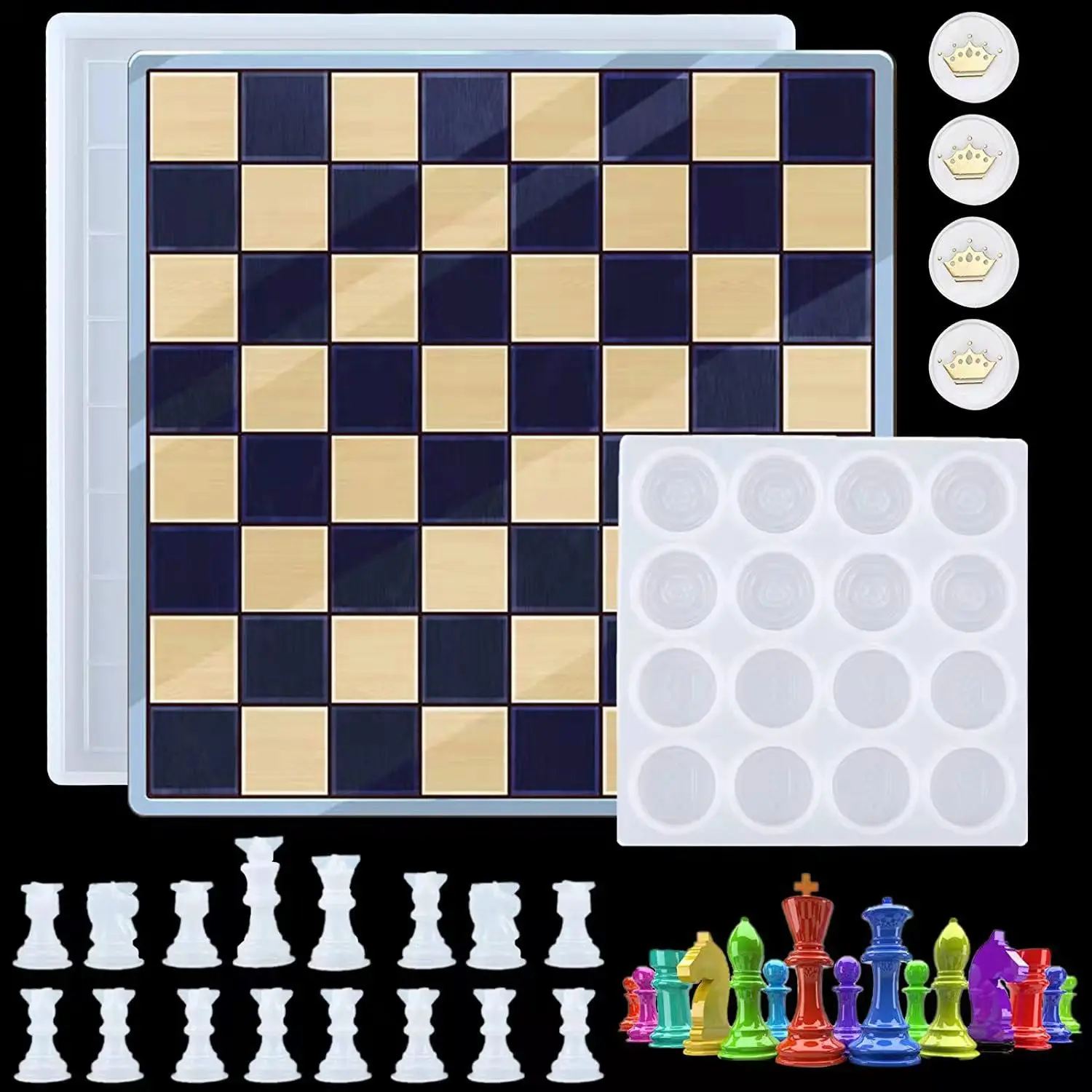 Jogo de Xadrez de epóxi DIY Espoxy Xadrez de resina com acabamento em  silicone Molde - China Xadrez Molde , jogo de Xadrez