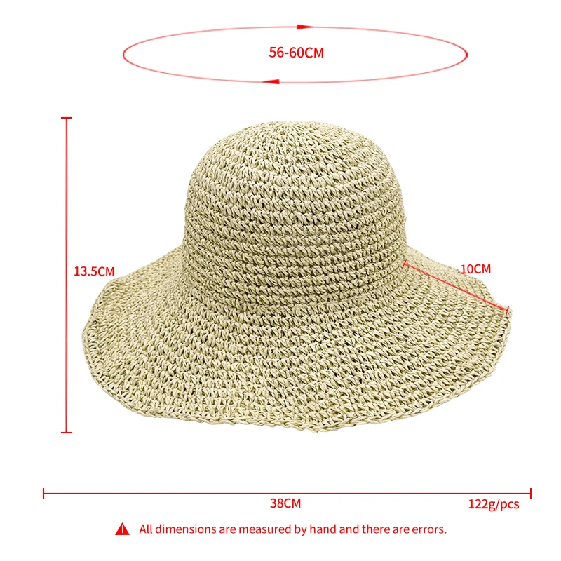 Women Soft Straw Hat Wide Brim Beach Sun Cap Wholesale Foldable Lady ...