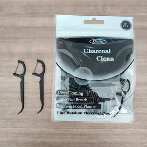 Daily Care Natural Zero Waste Bamboo Dental Flosser Eco-friendly Multi-purpose Refreshing Mint Interdental Pick for Home Use