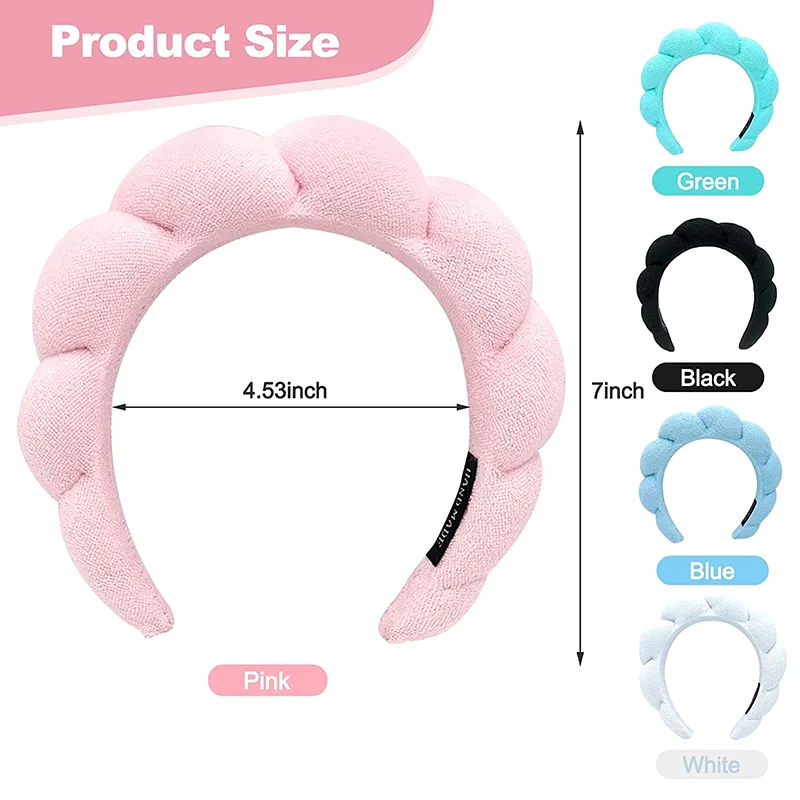 Terry Cloth Spa Headband Makeup Headband With Wristband Set For Washing ...