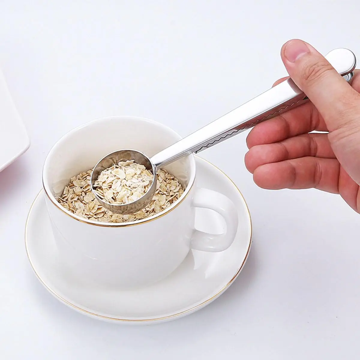 Multifunction Stainless Steel Coffee Spoon With Bag Clip Sealing Measuring Scoop
