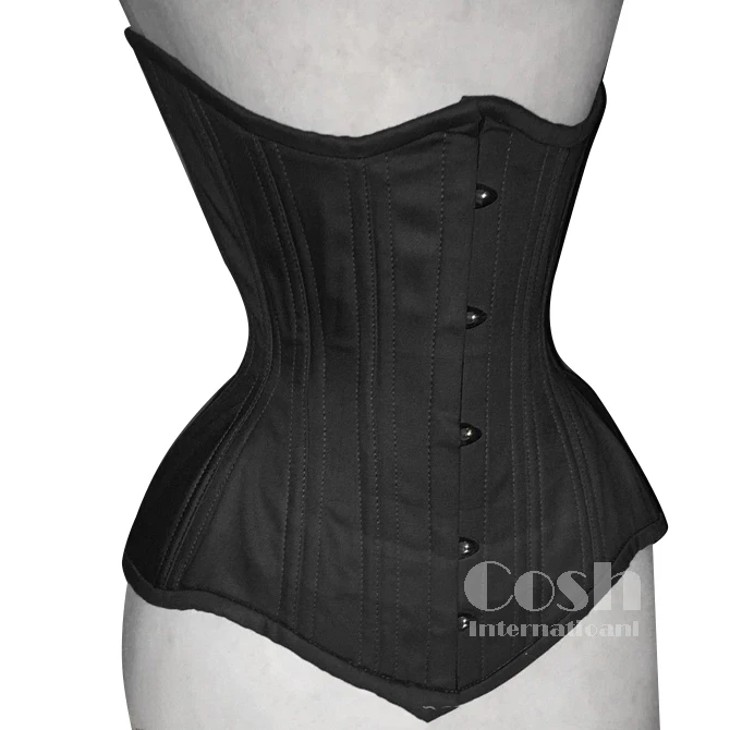 Kit balck color to sew a cotton corset to train the waist, Set of
